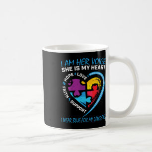 Mom Dad Puzzle I Wear Blue For My Daughter Autism Coffee Mug