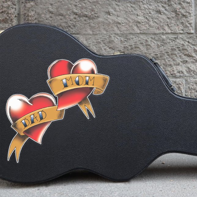 Mom Dad Red Hearts Tattoo (Creator Uploaded)