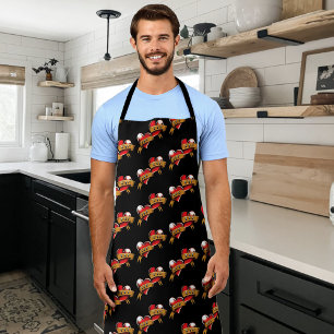 Mom Dad Red Hearts Tattoo Apron