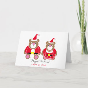 Mom & Dad teddy bear Christmas Card
