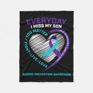 Mom Dad Women You Matter Prevention Son Awareness Fleece Blanket