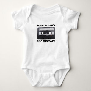 Mom & Dad's Lil' MixTape Baby Jersey, White Bodysuit