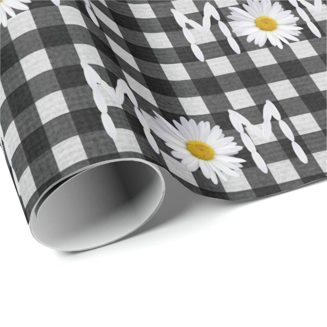 Mom Daisy On Gingham Wrapping Paper (Roll Corner)