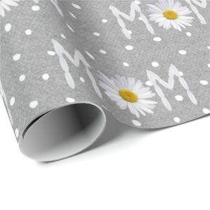 Mom Daisy On Polka Dots Wrapping Paper