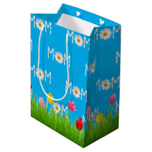 Mom Daisy with Tulips Medium Gift Bag