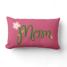 Mom Dark Pink Lumbar Pillow