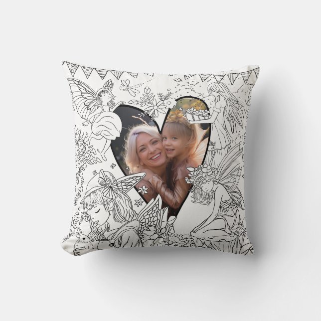 Mom Daughter| Fairy Color in Photo Cushion (Front)