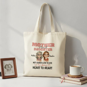 Mom Daughter Love Across Distance Heart to Hear Tote Bag