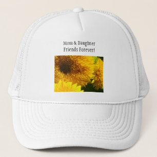Mom & Daughter Together! Sports Hats Sunflowers
