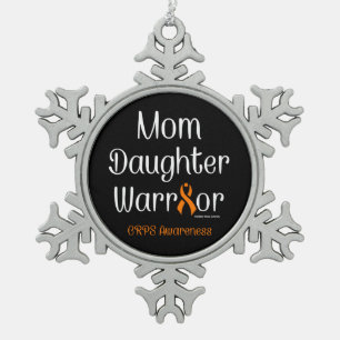 Mom Daughter Warrior...CRPS Snowflake Pewter Christmas Ornament