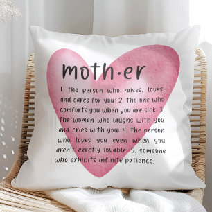 Mom Definition Heart Pillow