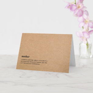 Mom Definition Mothers Day Card