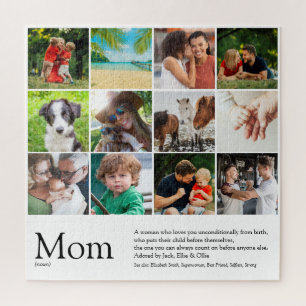 Mom Definition Quote 12 Photo Collage Jigsaw Puzzle