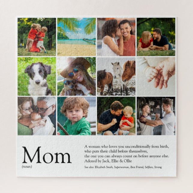 Mom Definition Quote 12 Photo Collage Jigsaw Puzzle (Vertical)