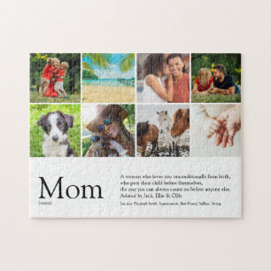 Mom Definition Quote 6 Photo Collage Jigsaw Puzzle
