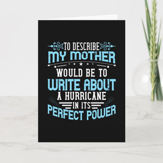 Mom - Describe Mother is like Hurricane Card (Front)