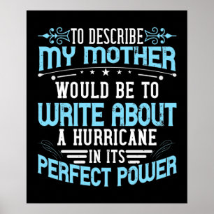 Mom - Describe Mother is like Hurricane Poster