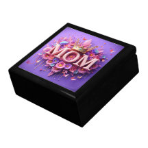 MOM Design Text with Flowers and Crown