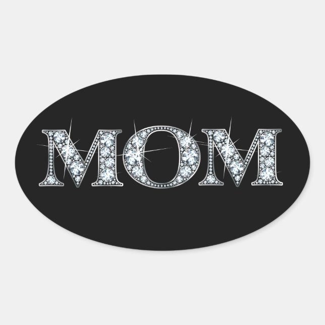 MOM Diamond Bling Sticker (Front)