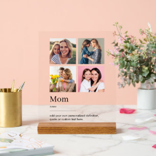 Mom Dictionary Definition Photo Collage Acrylic Sign