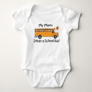 Mom Drives a School Bus Baby Bodysuit