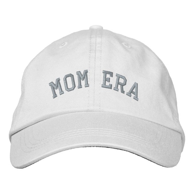 Mom Era Moss Green Baby Shower Gift New Mom Embroidered Hat (Front)