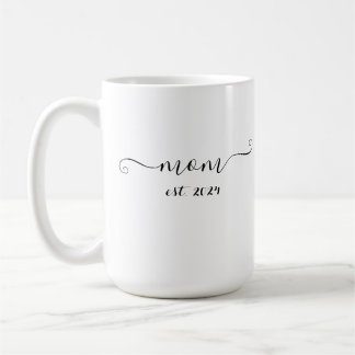 mom est. 2024 Elegant Gift for Future Mom Coffee Mug