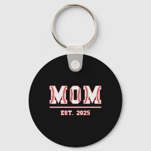 Mom Est. 2025 Funny Sports Year Established Mother Keychain