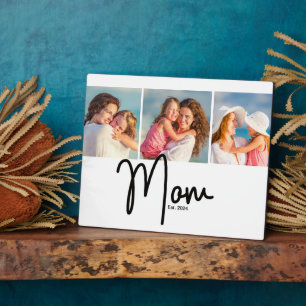 Mom Est. 3 Photo Plaque