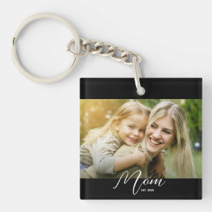 Mom Est. Photo New Mom Gift Keychain