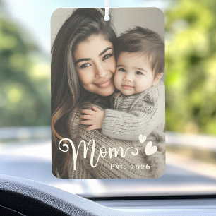 Mom est year hearts overlay photo air freshener