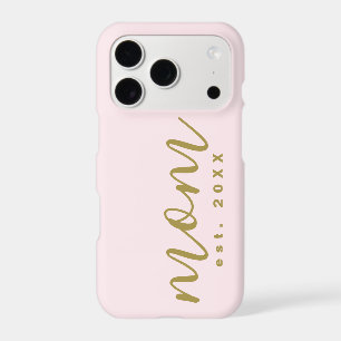 Mom Est. Year Keepsake Pastel Pink Gold Minimalist