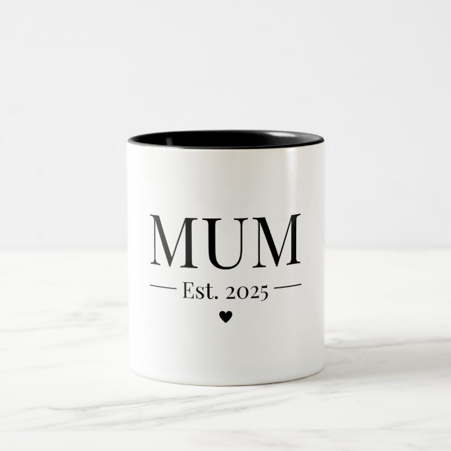 Mom Established 2025 Two-Tone Coffee Mug (Center)