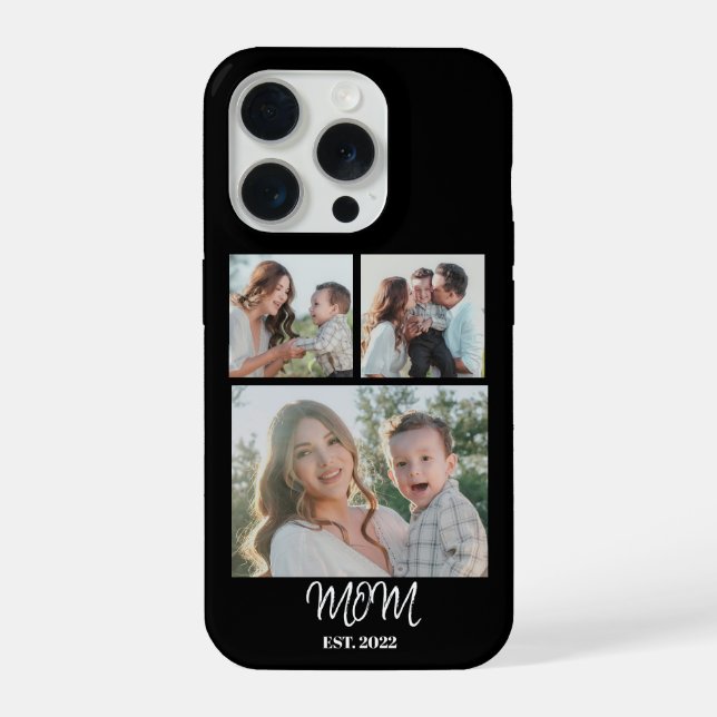 Mom Established, 3-Photo iPhone 15 Phone Case (Back)