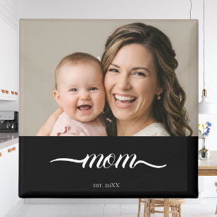 Mom Established Black Photo Custom Year Magnet