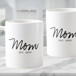 Mom Established Black Script New Mom Gift Coffee Mug