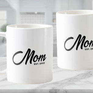 Mom Established Black Script New Mom Gift Coffee Mug