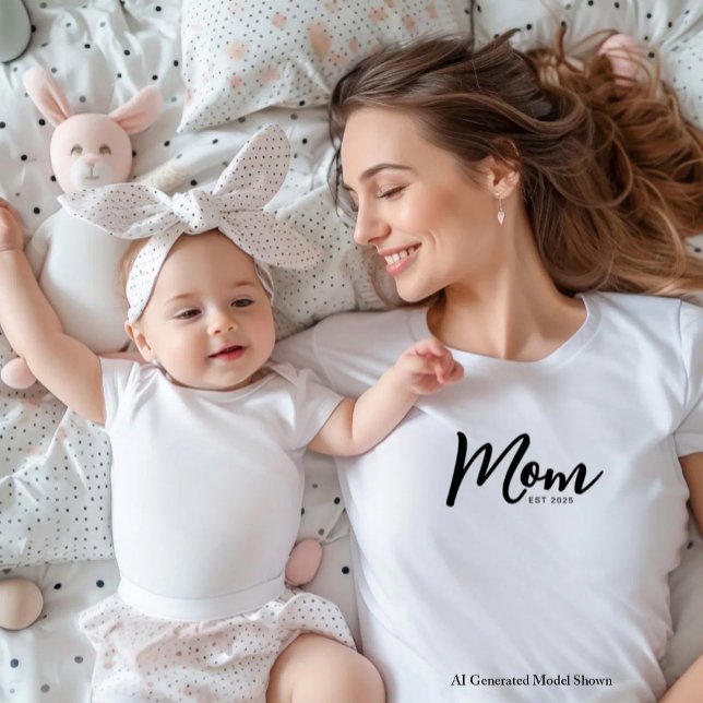 Mom Established Black Script T-Shirt (Creator Uploaded)