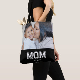 Mom Established Bold Black Photo Tote Bag