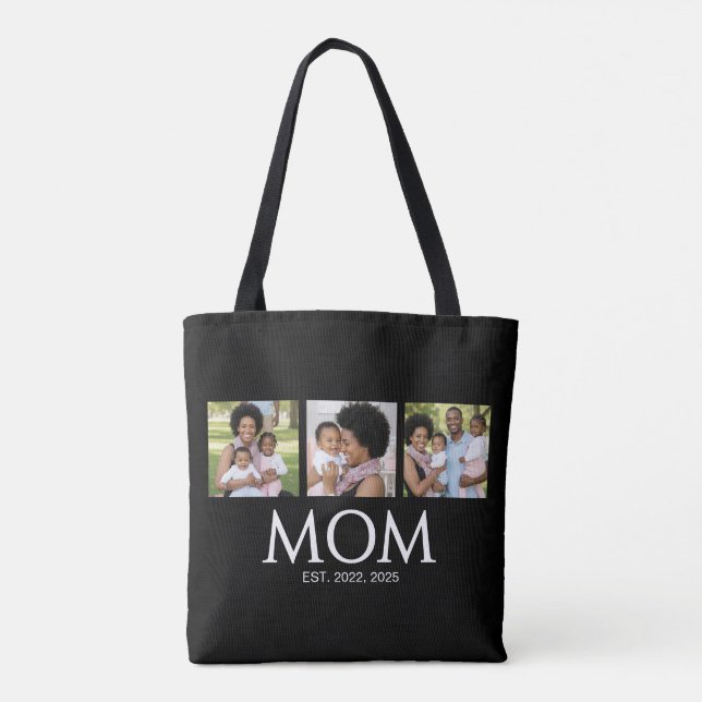 Mom Established Caps Black 3 Photo Tote Bag (Back)