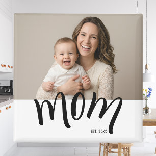 Mom Established Caps Black Custom Year New Mama Magnet