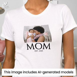 Mom Established Caps Photo T-Shirt