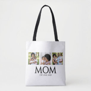Mom Established Caps White 3 Photo Tote Bag
