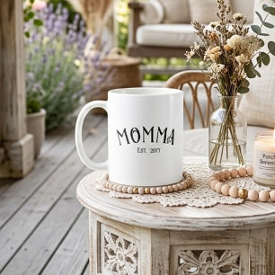 Mom Established Chic Black White New Mom Gift Coffee Mug