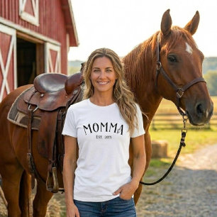Mom Established Chic Black White New Mom Gift T-Shirt