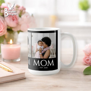 Mom Established Classic Caps Black Photo Coffee Mug