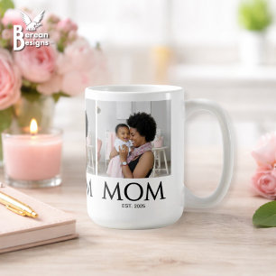 Mom Established Classic Caps White Photo Coffee Mug
