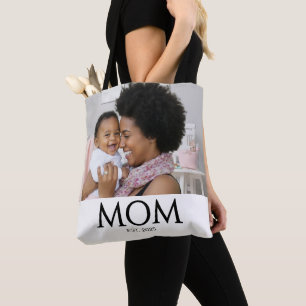 Mom Established Classic Caps White Photo Tote Bag