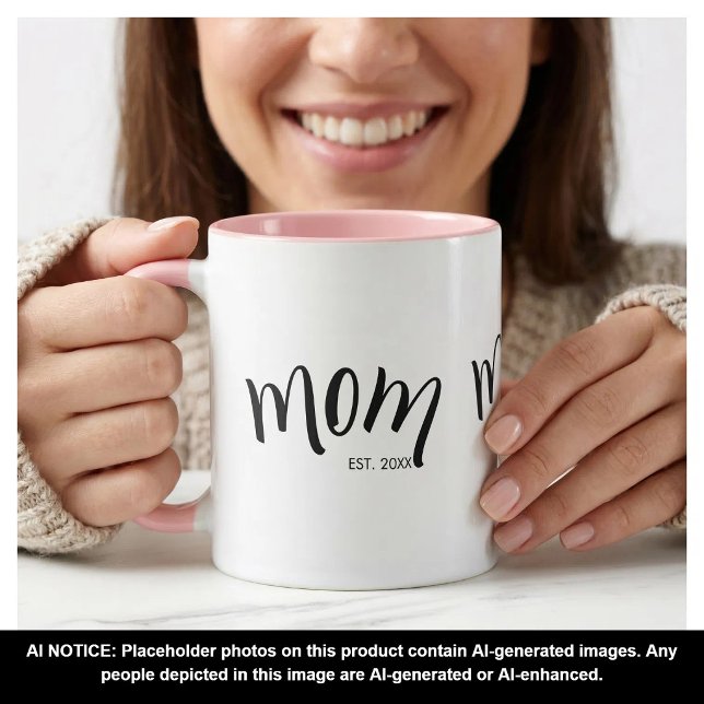 Mom Established Cute Stylish Custom Year  Mug (Creator Uploaded)