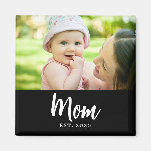 Mom Established Date Photo Gift Magnet